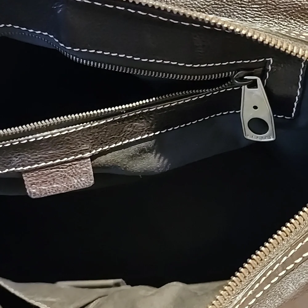 CELINE LEATHER SATCHEL - Picture 5 of 6